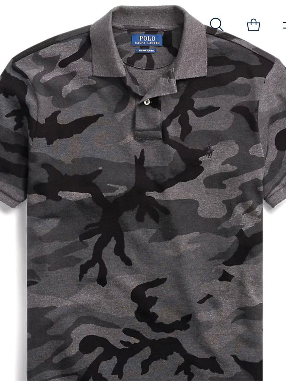 Polo by Ralph Lauren Men’s Gray Camouflage Classic Fit Polo Shirt, NWOT Size M